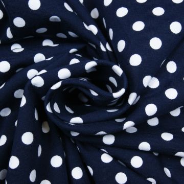 Stippen print tricot blauw