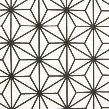 Dekostoff weiß/schwarz geometrischer Druck