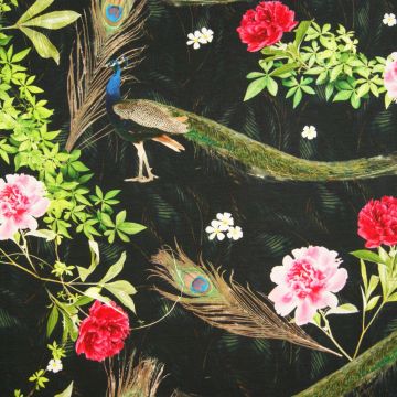 Digitale fotoprint tricot pauwen