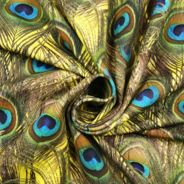 Digitale fotoprint tricot pauwenveren