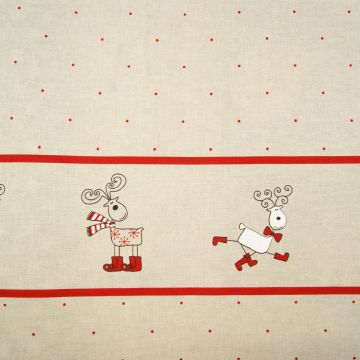 Weihnachtsstoff rot Hirsch