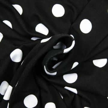 Stippen print tricot zwart
