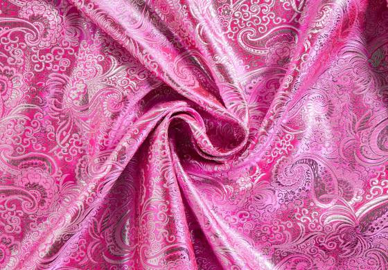 jacquard stof roze paisley