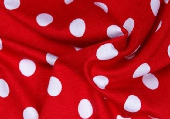 Stippen print tricot rood