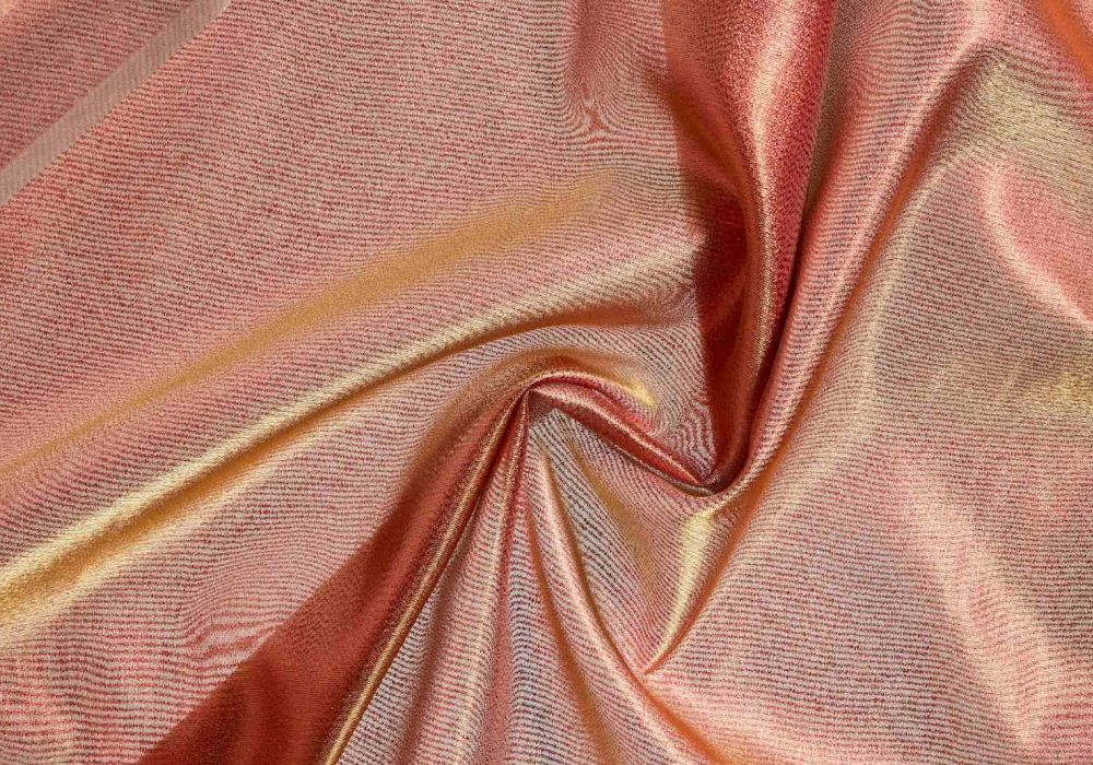 Oranje Glansstof - Organza Lurex