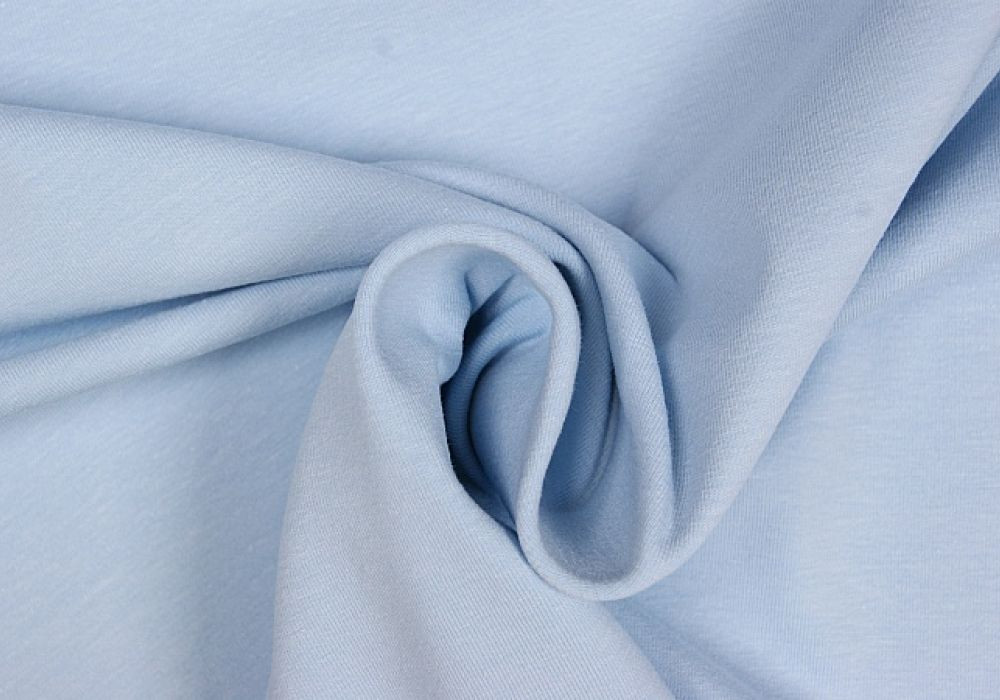 Uni tricot katoen blauw licht