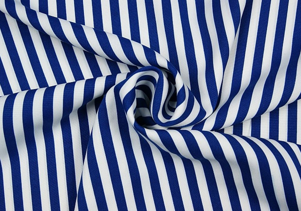 Texturé blauw/wit streep 1cm
