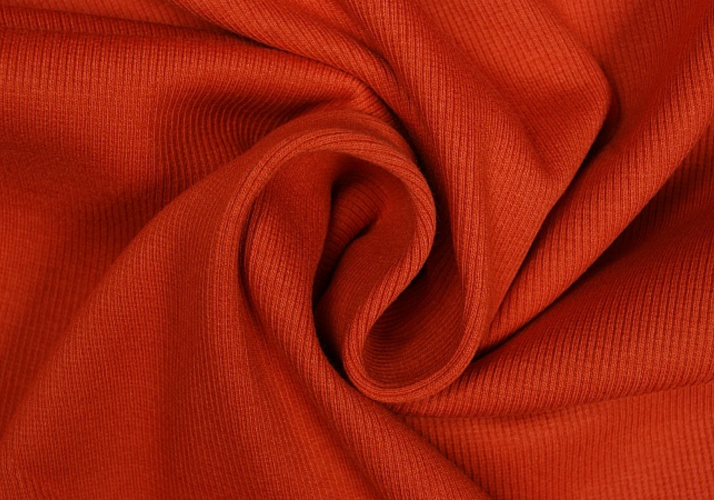 Boordstof tricot rib brique smal