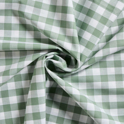 Boerenbont Ruitjes Oudgroen Wit 20mm