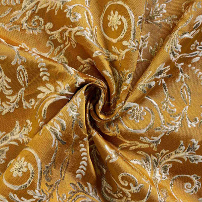 Jacquard Stof Barok Geel Goud
