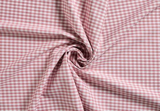 Boerenbont Stof Ruitjes 5mm Oudroze Wit