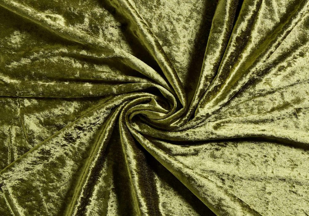 Velours de Panne Stof Olijf Groen