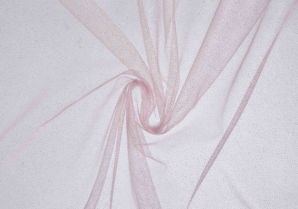 Tule met glitter in lichtroze