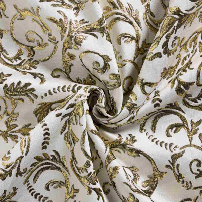 Jacquard Stof Barok Ecru Goud