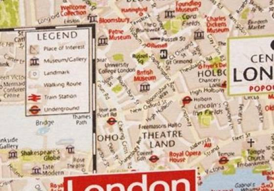 Decoratiestof plattegrond Londen