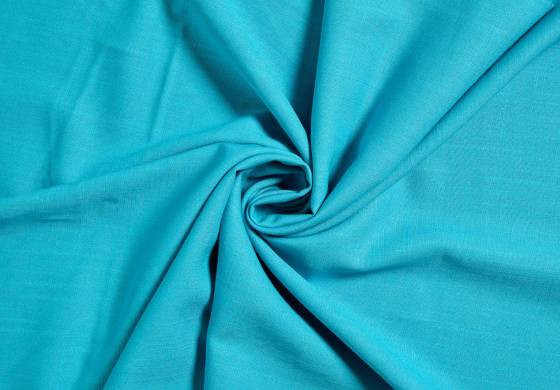 Linnen viscose stof aqua blauw