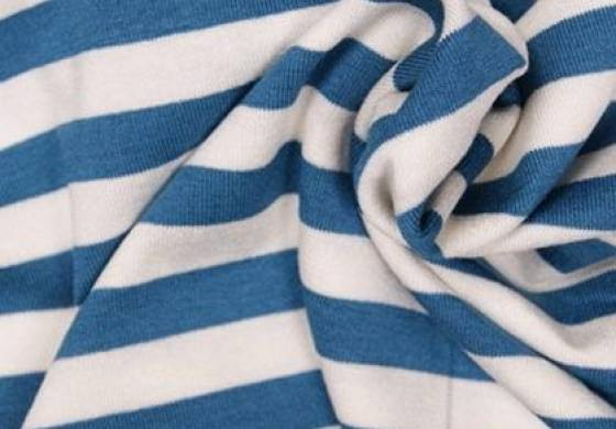 Strepen tricot denim/wit