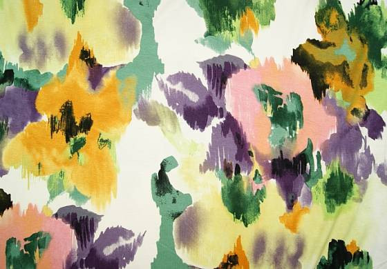 Fantasieprint tricot grote bloem