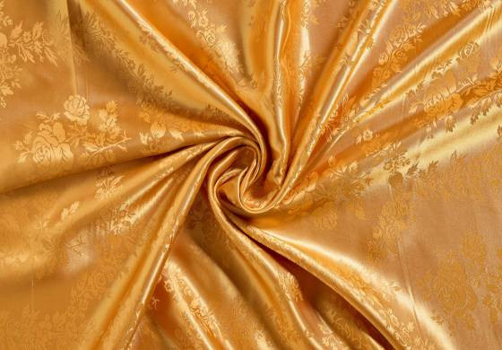 voeringstof goud bloem motief