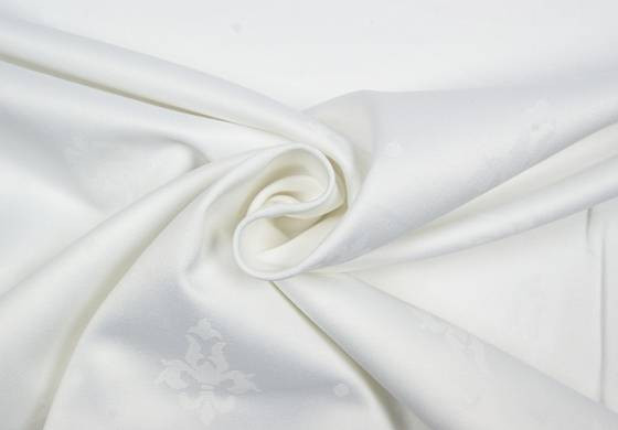 Damast stof wit Franse lelie 300cm breed
