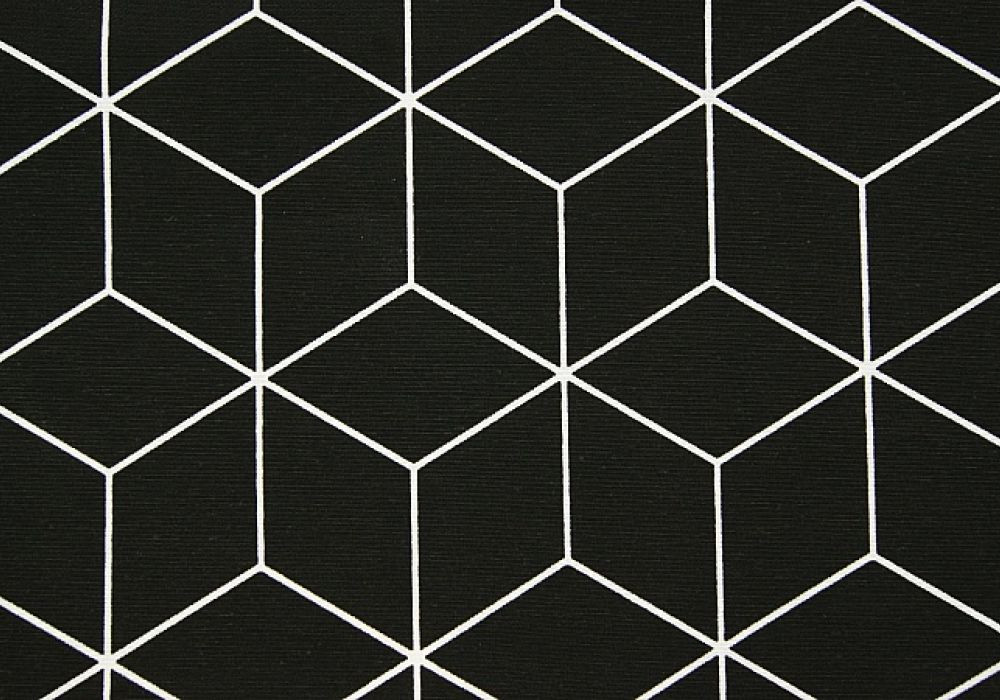 Decoratiestof zwart/wit geometrische print