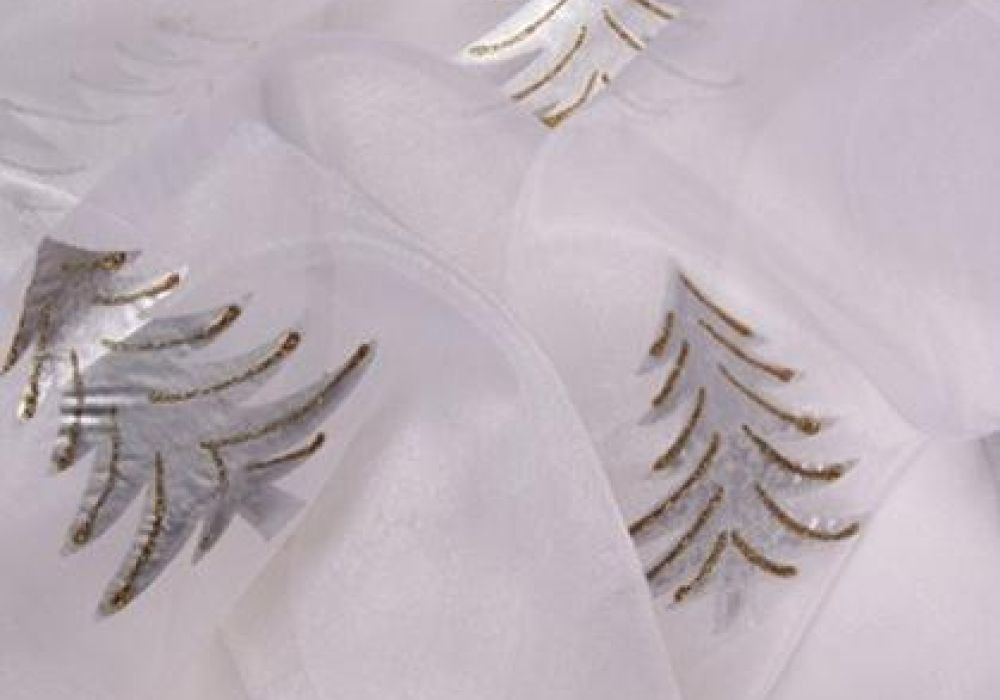 Kerststof organza zilver