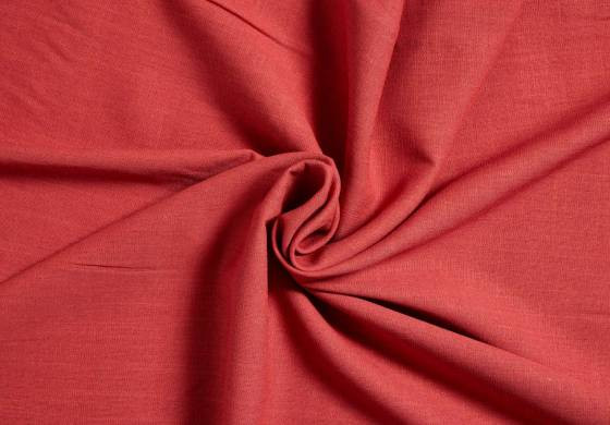 Linnen Viscose Koraalrood Stof