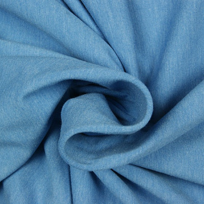 Uni tricot katoen melee denim lichtblauw