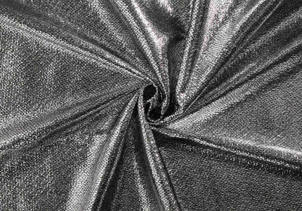 Zilver Glitter Stof Chanel Lurex