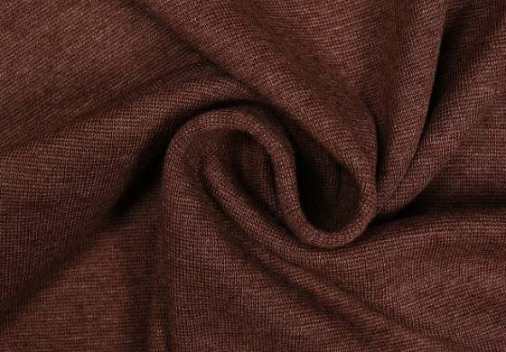 Boordstof tricot melee bruin smal