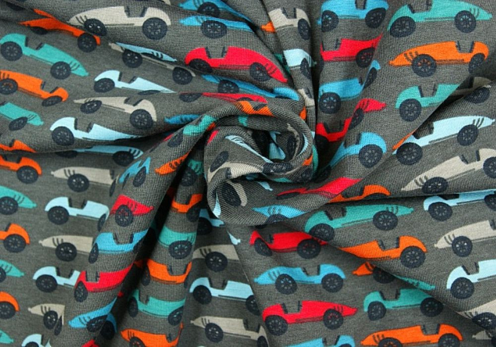Fantasieprint tricot "Megan Blue Fabrics" auto