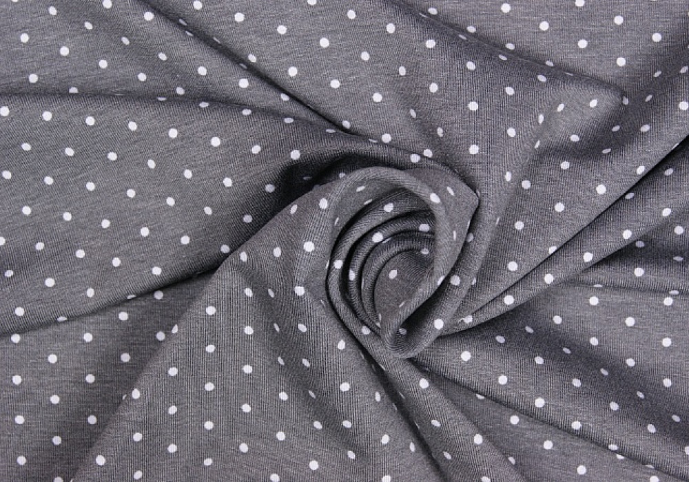 Stippen print tricot grijs