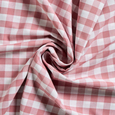 Boerenbont Ruitjes Oudroze Wit 20 mm