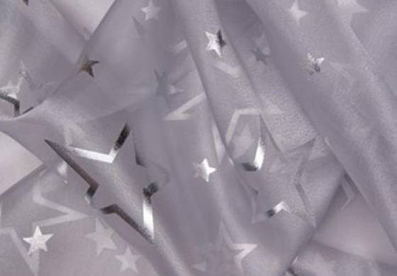 Kerststof organza zilver