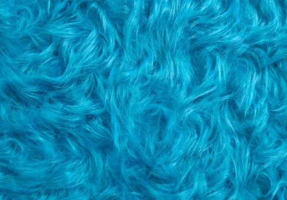Pluche Stof Langharig Aqua Blauw