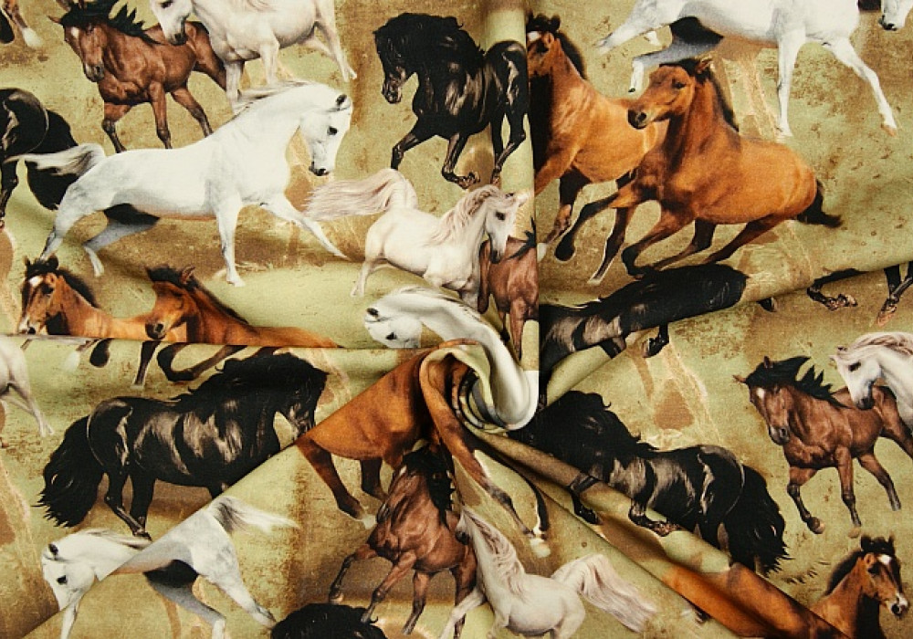 Digitale fotoprint tricot paarden