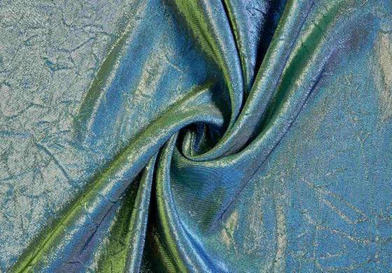 Metallic Lurex stof blauw groen