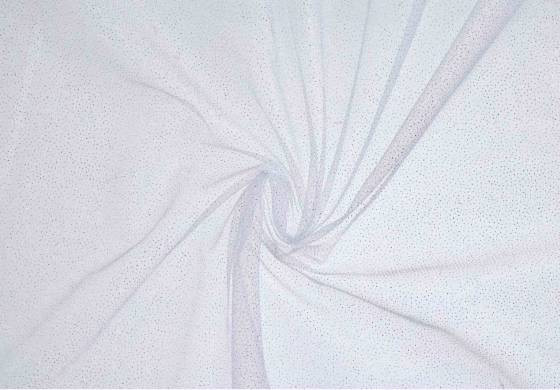 Tule Glitter Zilver Wit