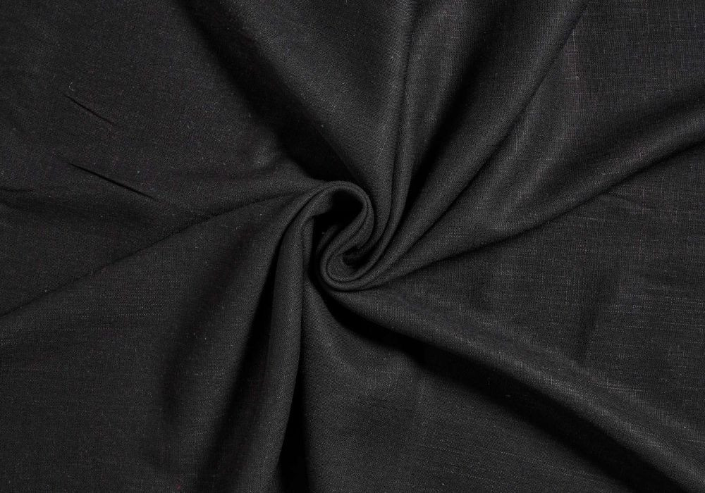 Linnen Viscose Stof Zwart