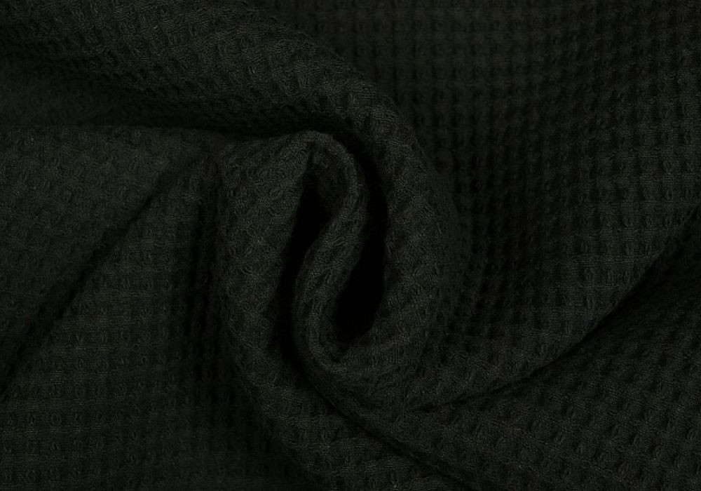 Wafeldoek zwart 100% katoen dubbeldraads