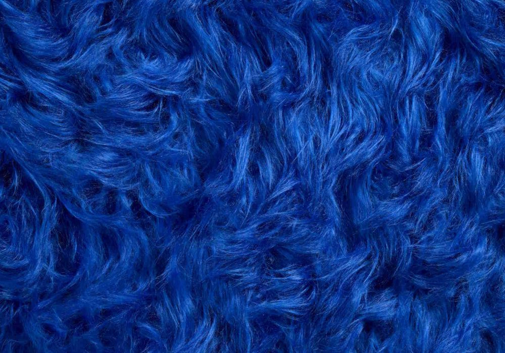 Pluche Stof Blauw Lange Haren