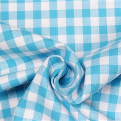 Boerenbont Ruitjes Aqua Blauw Wit 10mm