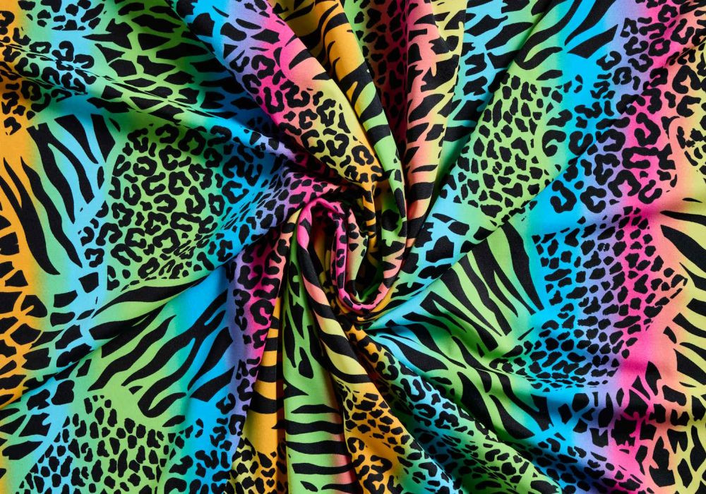 Lycra Spandex Regenboog Animal Stof