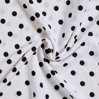 Texturé/ Terlenka Wit Zwart Stip