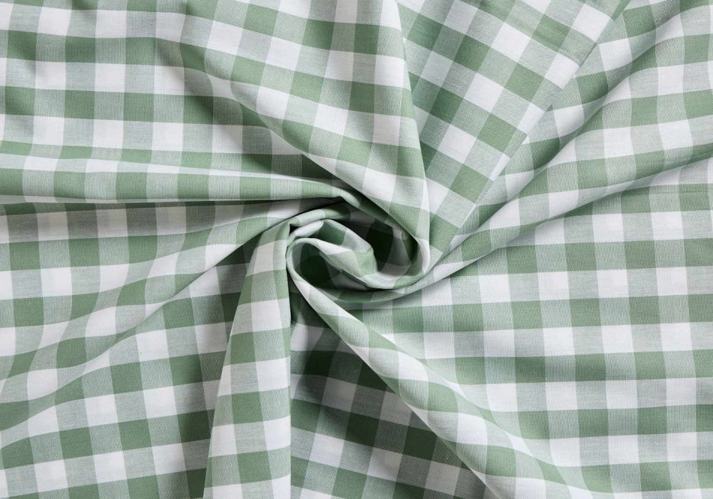 Boerenbont Ruitjes Stof Oudgroen Wit 20mm