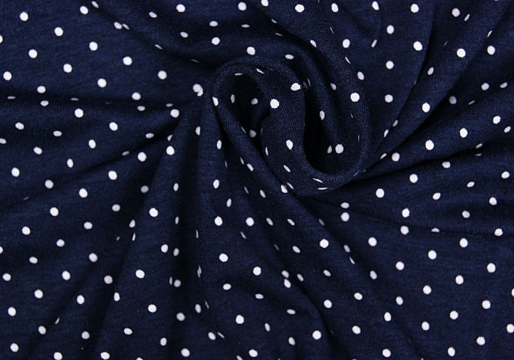 Stippen print tricot blauw