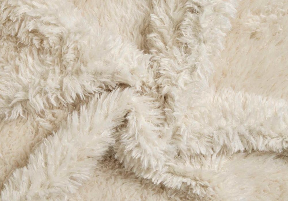 Meubelstof Pluche Teddy Creme