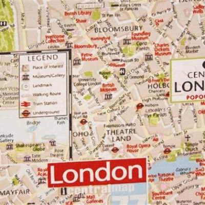 Decoratiestof plattegrond Londen