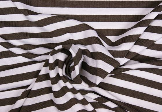 Strepen tricot taupe/wit