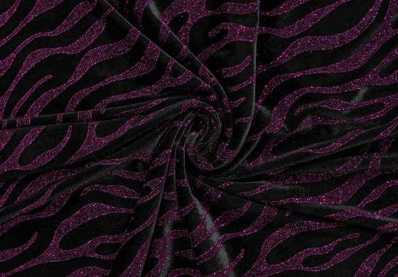 fluweel met stretch zwart fuchsia